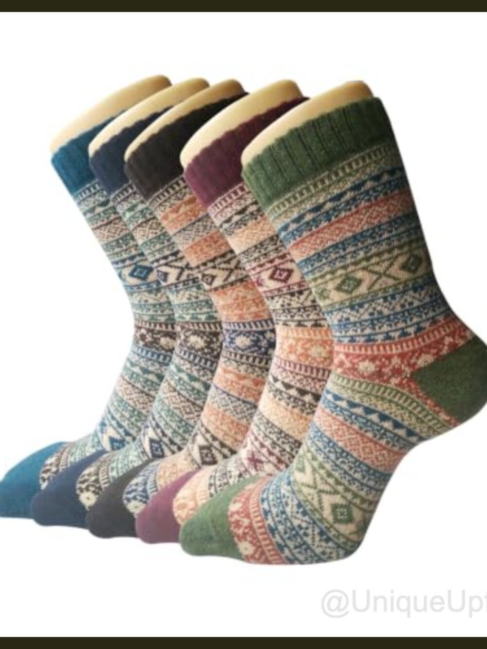 Wool Crew Boot Socks for Women Winter Warm 5 Pairs